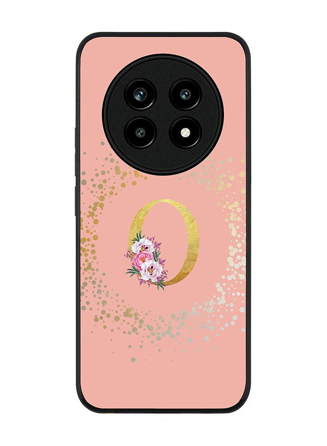 For Realme 13 Pro / 13 Pro+ Case,Slim fit Camera Protection, Shockproof Thin Phone cover  - Custom Monogram Floral - O  (Rose Pink )